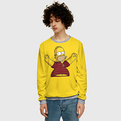 Свитшот мужской Гомер-болельщик, цвет: 3D-меланж — фото 2