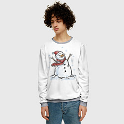 Свитшот мужской Снеговик, цвет: 3D-меланж — фото 2