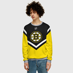 Свитшот мужской NHL: Boston Bruins, цвет: 3D-меланж — фото 2