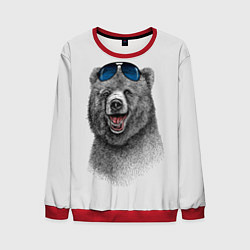 Свитшот мужской Счастливый медведь, цвет: 3D-красный