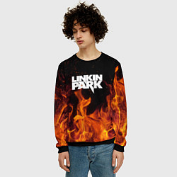 Свитшот мужской Linkin Park: Hell Flame, цвет: 3D-черный — фото 2