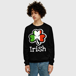 Свитшот мужской Irish - tricolor clover, цвет: 3D-черный — фото 2