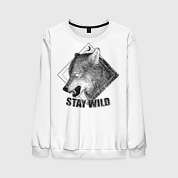 Свитшот мужской Stay Wild, цвет: 3D-белый