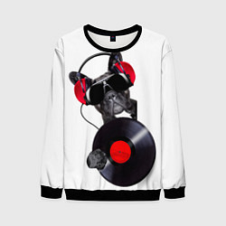 Свитшот мужской DJ бульдог, цвет: 3D-черный