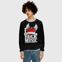 Свитшот мужской I Love Rock Music, цвет: 3D-меланж — фото 2