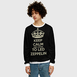 Свитшот мужской Keep Calm & Led Zeppelin, цвет: 3D-белый — фото 2