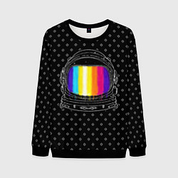 Свитшот мужской Цветной астронавт, цвет: 3D-черный