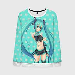 Свитшот мужской Hatsune Miku, цвет: 3D-белый