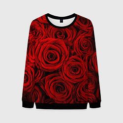 Свитшот мужской Красные розы, цвет: 3D-черный