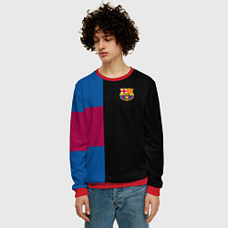 Свитшот мужской Barcelona FC: Black style, цвет: 3D-красный — фото 2