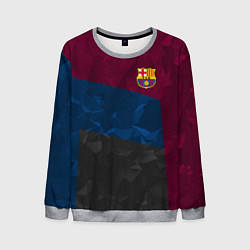 Свитшот мужской FC Barcelona: Dark polygons, цвет: 3D-меланж