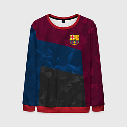 Свитшот мужской FC Barcelona: Dark polygons, цвет: 3D-красный