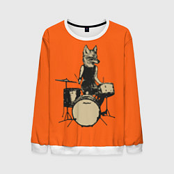 Свитшот мужской Drums Fox, цвет: 3D-белый