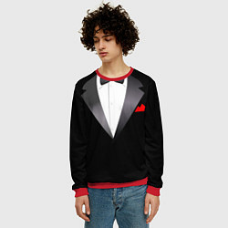 Свитшот мужской Смокинг мистера, цвет: 3D-красный — фото 2