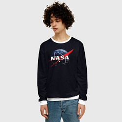 Свитшот мужской NASA: Black Space, цвет: 3D-белый — фото 2