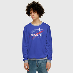 Свитшот мужской NASA: Blue Space, цвет: 3D-меланж — фото 2