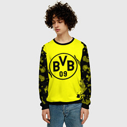 Свитшот мужской FC Borussia Dortmund: Yellow & Black, цвет: 3D-черный — фото 2
