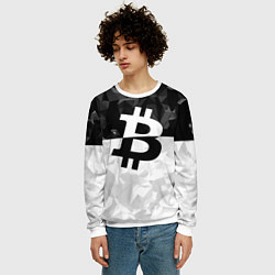 Свитшот мужской Bitcoin: Poly Style, цвет: 3D-белый — фото 2