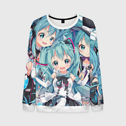 Свитшот мужской Hatsune Miku, цвет: 3D-белый