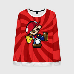 Свитшот мужской Super Mario: Red Illusion, цвет: 3D-белый