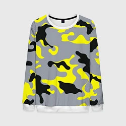 Свитшот мужской Yellow & Grey Camouflage, цвет: 3D-белый