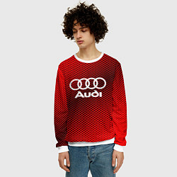 Свитшот мужской Audi: Red Carbon, цвет: 3D-белый — фото 2