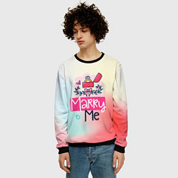 Свитшот мужской Marry me, цвет: 3D-черный — фото 2