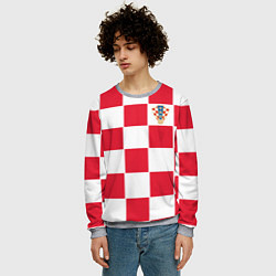 Свитшот мужской Сборная Хорватии: Домашняя ЧМ-2018, цвет: 3D-меланж — фото 2