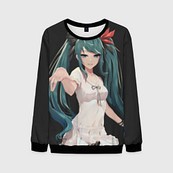 Свитшот мужской Hatsune Miku, цвет: 3D-черный