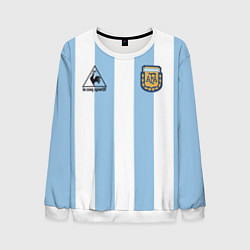 Свитшот мужской Марадона Аргентина ретро, цвет: 3D-белый