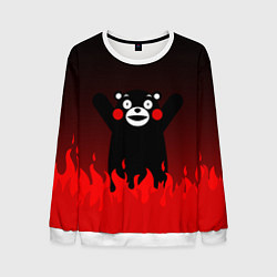 Свитшот мужской Kumamon: Hell Flame, цвет: 3D-белый