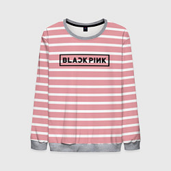 Свитшот мужской Black Pink: Striped Geometry, цвет: 3D-меланж