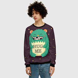Свитшот мужской Monster: Hug me, цвет: 3D-черный — фото 2