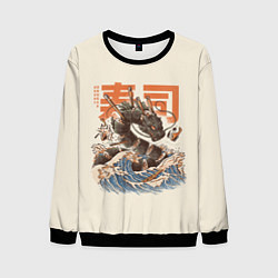 Свитшот мужской Great Sushi Dragon, цвет: 3D-черный