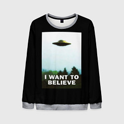 Свитшот мужской I Want To Believe, цвет: 3D-меланж