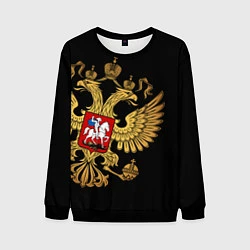 Свитшот мужской Золотой герб России, цвет: 3D-черный