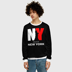 Свитшот мужской New York City, цвет: 3D-белый — фото 2