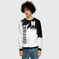Свитшот мужской BTS: White & Black, цвет: 3D-черный — фото 2