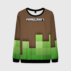 Свитшот мужской Minecraft - Логотип, цвет: 3D-черный