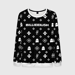 Свитшот мужской Billie Eilish: Black Pattern, цвет: 3D-белый