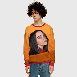 Свитшот мужской BILLIE EILISH: Orange Mood, цвет: 3D-красный — фото 2