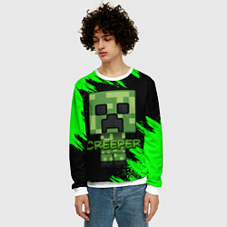 Свитшот мужской MINECRAFT CREEPER, цвет: 3D-белый — фото 2