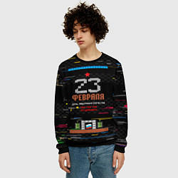 Свитшот мужской Танчики dendy 23 февраля, цвет: 3D-черный — фото 2