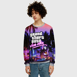 Свитшот мужской Grand Theft Auto Vice City, цвет: 3D-меланж — фото 2
