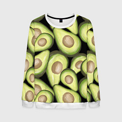 Свитшот мужской Avocado background, цвет: 3D-белый