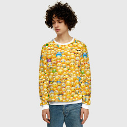 Свитшот мужской Смайлики Emoji, цвет: 3D-белый — фото 2