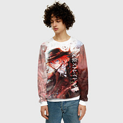 Свитшот мужской Bungou Stray Dogs, цвет: 3D-белый — фото 2