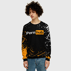 Свитшот мужской PORNHUB, цвет: 3D-черный — фото 2
