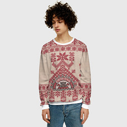 Свитшот мужской Макошь Богиня Судьбы, цвет: 3D-белый — фото 2