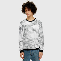 Свитшот мужской Мрамор, цвет: 3D-черный — фото 2